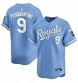Men's Kansas City Royals #9 Vinnie Pasquantino Light Blue Alternate Limited Stitched Jersey Dzhi,baseball caps,new era cap wholesale,wholesale hats